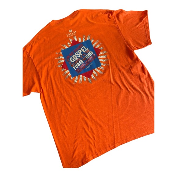 Bright orange unisex short sleeve tee sz XL pit to pit 23” shoulder to hem 30” - Picture 2 of 5